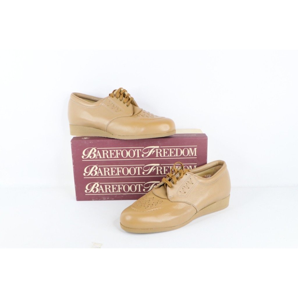 Nos Vintage 90s Streetwear Womens 9 3e Platform Leather Shoes Sneakers Ginger